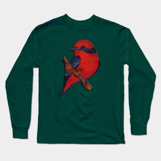 Vermilion Flycatcher cute bird Long Sleeve T-Shirt